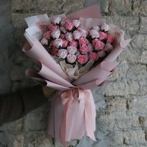 비누꽃 핑크 자나장미 50송이 꽃다발, 드라이플라워 카드(＋5천원), 택배배송 (＋3천원)