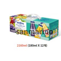 썬키스트 훼미리 주스 선물세트 오렌지 180ml 4p + 포도 180ml 4p + 사과 180ml 4p, 4개, 2160ml