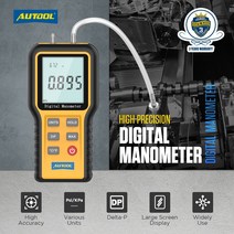 AUTOOL디지털 HVAC 가스 압력 온도 테스터 공기 압력계 듀얼 입력 차동 LED 스크린 전원 디스플레이 포함, 한개옵션0