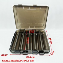 대용량 낚시 미끼 보관 상자 더블 레이어 휴대용 멀티 그리드 도구, [07] gray small