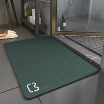 Z3JC 퓨어 컬러 화장실 매트 미끄럼 방지 매트 흡수 속건, Z3JC 차세대 규조토 욕실매트-고양이머리잉크그린, 40x60cm