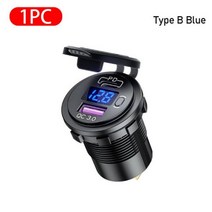 시거잭 주행충전기 차량용 파워뱅크 12V-24V USB 자동차 전화 충전기 QC3.0 5V 3A 소켓 고속 충전 PD 포트, 04 Type B Blue 1pc