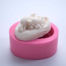 비누몰드 3D 두 개의 미니 소형 소형 돌고래 재생 수제 비누 실리콘 금형 DIY, 한개옵션1, 한개옵션0