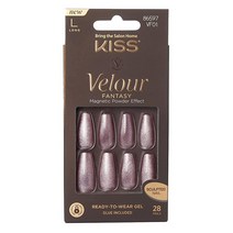 Kiss 벨루어 판타지 네일 28개 롱 퍼플