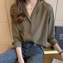 체인지쉬 (change she) 여성 무지 정장 오피스룩 긴팔 블라우스