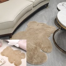 장모 러그 60x80cm 브라운 침대밑러그 미니러그 신생아러그 식탁러그 아기방러그 타원형러그 여름용러그 아기원형