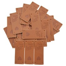 24 개/몫 심장 패턴 PU 가죽 레이블 태그 가방 모자 장식 DIY 수제 퀼트 액세서리, 01 24PC