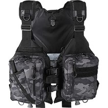 다이와 라이트 플로트 게임 베스트 낚시조끼 루어 미끼 포켓 DF-6421, 블랙 카모