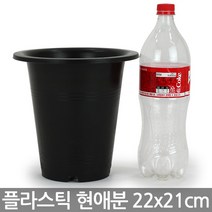 플라스틱 현애분 6~9호 - 검정 화분 베란다화분 꽃화분 대형화분 플라스틱화분 검정화분 블랙 화이트 흰색 파란화분, 01_한성_현애분 블랙(6호)