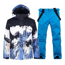 남성용 겨울 스노우수트 방수 방풍 마운틴 재킷 및 바지 세트 단열 스노우보드 스키수트 화이트 2