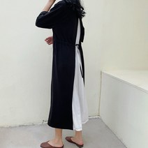 차르르 루즈핏 박시 반팔 롱 원피스 맥시 백 포인트