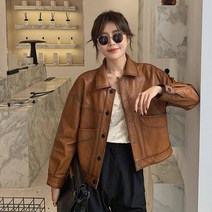 여성용 시크 포켓 레더 자켓 하늘비즈 A31 Q777U806