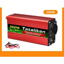 차량용 휴대용 캠핑 인버터 정현파 1500W/2000W/2600W 자동차 전원 충전기 변환기 어댑터 범용 EU 소켓 액세서리 DC 12V AC 220V, 12V3000W EU RED