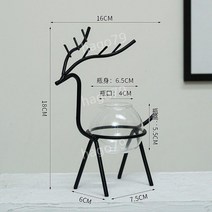 1+1 골드프레임 수경식물 비커 화분 유리 럭셔리 꽃병 장식품 인테리어, 19. 검은 사슴 어항 수경법