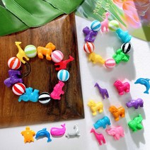 (10개)해양 육지동물들 사자 코끼리 코뿔소 기린 아크릴비즈재료, 육지10개랜덤(H05-2)