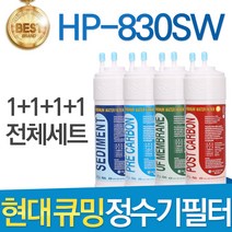 현대 큐밍 HP-830SW 고품질 정수기 필터 호환 전체 1년, 선택01_전체세트(1+1+1+1=4개)
