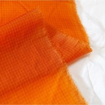 대폭)생활방수 모눈체크 바람막이원단 주황