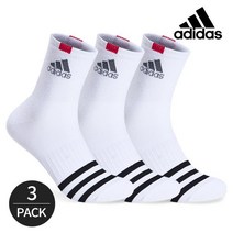 아디다스 남성 여성 탑포인트 중목양말 3족세트 화이트