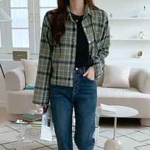 겟잇미 러호업 데일리 체크 긴팔 루즈핏 남방