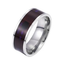 블루투스 반지 NFC 칩 링 패셔너블 호환 두꺼운 스테인레스 스틸 범용 스마트 일상용, 13+Silver
