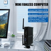 미니PC 팬리스 Eglobal 듀얼 LAN 미니 PC 셀러론 J4125 2 * COM DDR4 WIFI 윈도우즈 리눅스 우분투 산업용 컴퓨터 pfsense, [01] Celeron J4125, [02] 4G DDR4 64GB SSD