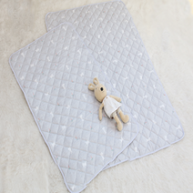 이지베이비 순면 누빔 패드 아기침대 패드, 래빗그레이