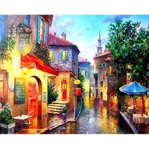 그림 그리기 GTYZTORY-만화 도시 DIY 유화 번호 키트 그림 어린이 예술 공예 홈 벽 장식 50x65m, 15 996636_07 60x75cm diy frame