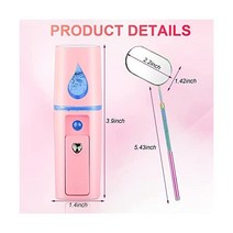나노 미스트 분무기 속눈썹 연장 미니 얼굴 스팀기 20ml 휴대용 미스터 USB 핸드헬드 가습기와 메이크업 스킨케어를 위한 270도 회전 래시 미러(쿨 스타일 스테인리스 스틸)
