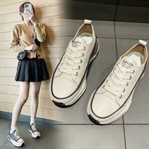 엣지걸슈즈 G021 푹신한 통굽 키높이 슬립온 쿠션창 스니커즈 발편한운동화 4cm