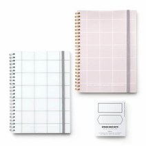제이스토리 그리드 모눈 하드커버 스프링 노트, 핑크, 1개