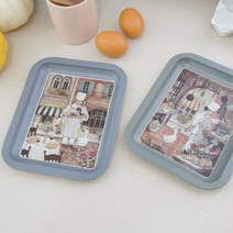 커피 디저트 간식용 미니철제트레이 가벼운쟁반 빵트레이 식당쟁반 쟁반, 그린