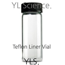 (YLS) 테프론라이너 바이알병 Vial Teflon Liner 테플론라이너 테프론바이알 테플론바이알 스크류캡바이알 유리바이알, 갈색50ml(5개묶음)