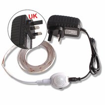 현관 센서등 신발장 간접조명 건전지 스마트 미니 모션 센서가있는 led 야간 조명 1m 2m led 스트립 방수 pir광 센서 야간 램프 옷장 복도 12v 전원 어댑터, 주도 스트립 영국, 5m 흰색