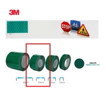 오토바이 탑박스 반사테이프 24mm 녹색 자동차안전 라이딩 차량용 야간작업 계단