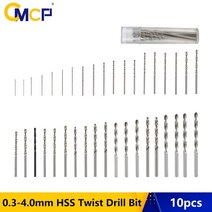 마그네틱드릴 마그드릴 Dremel 로타리 공구 스트레이트 생크 미니 드릴 비트 세트 수공구 10 개 0.3-4.0mm HSS 트위스트, [38] 10pcs 4.0mm