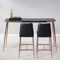 [에타홈] 홈카페 주방 보조 높은 아일랜드 테이블 철제 식탁 1600 거실 바테이블, 로즈골드(화이트)_세라믹