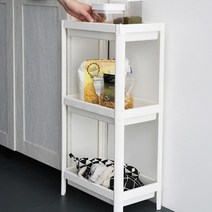 자투리 공간활용 미니멈 3단 화이트선반 내구성 수납대 실용적