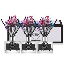 일라토스 플라워 디퓨저 200ml 3P + 섬유스틱 15P + 생화 3P 세트, 피톤 포레스트 향
