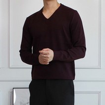 세컨에디션 쫀쫀한 베이직 스판 브이넥 니트