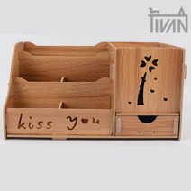 티반 목공실 작업실 사무실 엔틱 조립식 수납함 재료 소품 우드 mdf 각티슈 화장대, 색상, 베이지
