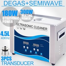 4.5l 초음파 청소기 180w 전원 조절 가능한 탈기 히터 초음파 목욕 브러시 청소기 식기 보석 시계 총알 치과, 반파, 영국