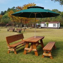 테이블쉼터 분리형 등평세트 4인 방부목 야외테이블 야외용DIY(파라솔별매), 살구색