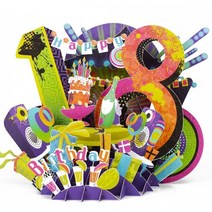 청첩장 바른손카드 3D 팝업 결혼식 초대장 인사말 카드 발렌타인 데이 선물 기념일 생일 파티 유니콘 엽서, 24 18th birthday