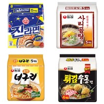 맵찔이 봉지라면 멀티팩 4종 진라면순한맛5+사리곰탕5+너구리순한맛5+튀김우동면4, 2세트