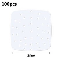계란 달걀 찜기 삶기 7구 100Pcs 에어 프라이어 스티머 라이너 프리미엄 우드 펄프 논문 비 스틱 바구니 매트 주방용 베이킹 용품, square 25CM 2