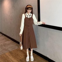 데일리 셔츠 원피스 프렌치 젠틀 윈드 백 벨 드레스 용 가을겨울 신제품 화이 스커 여성 썸머