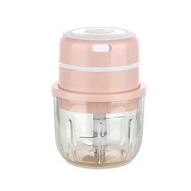 무선 마늘다지기 전동 미니 다용도 고기 분쇄기 USB 충전식, 유리세트, 핑크