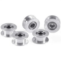 타이밍 풀리 벨트 V벨트 알루미늄 들러 더블 베어링 3D 프린터 보어 GT2 너비 6mm 16/20 톱니 2GT 3mm 5 개, 01 16T W6 B3 Without T, 5개