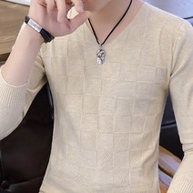 가바바 남성 브이넥니트 작은 바둑돌모양 스웨터 G16853