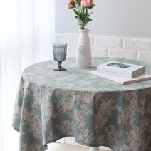 픽홈 식탁보 린넨 예쁜 2인용 4인용 6인용 엔틱 원형 사각 테이블보 커버, 1. 1~2인용(135x90), 1. 블루